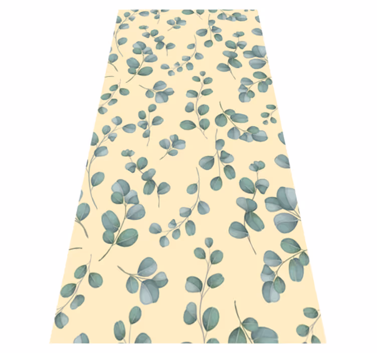 Vinyl tapijt beige eucalyptusblad patroon - TenStickers