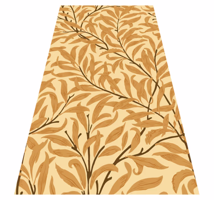 Vinyl tapijt beige met botanische bladerenprint - TenStickers