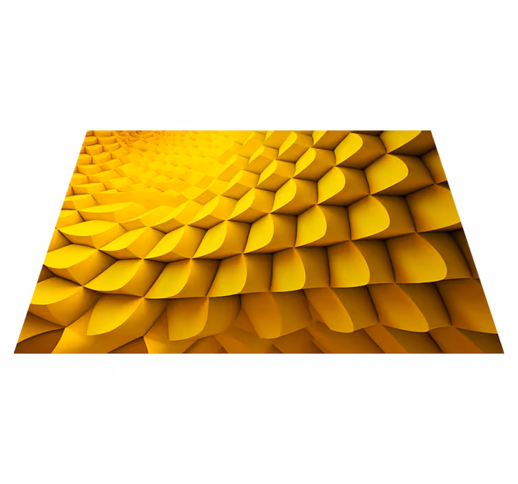Vinyl tapijt geel futuristische geometrie - TenStickers