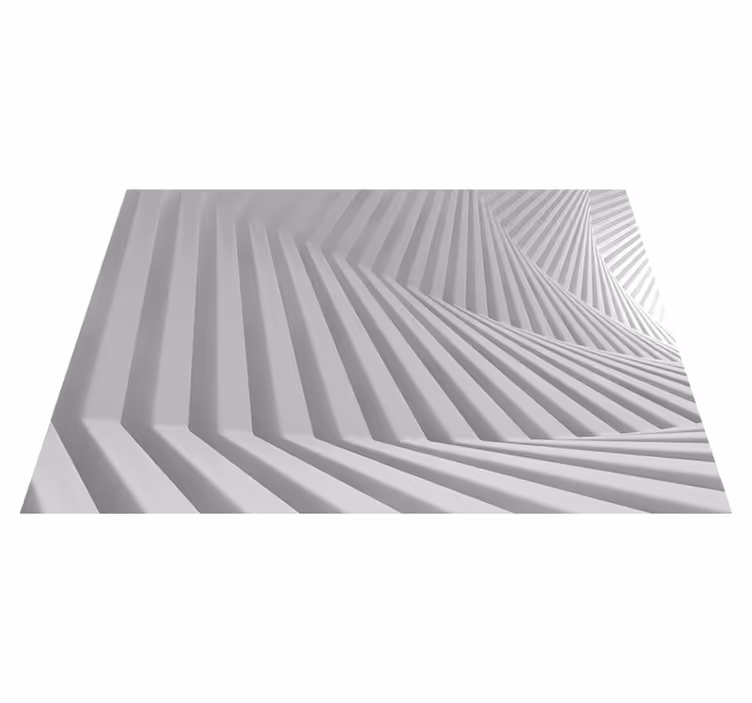 Vinyl tapijt wit abstract geometrische golven - TenStickers