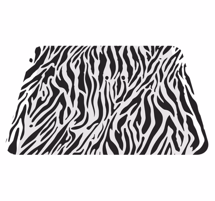 Vinyl tapijt wit met zebrapatroon - TenStickers