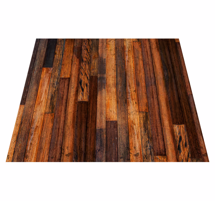 Vinyl tapijt bruin rustieke houten planken - TenStickers