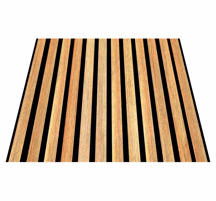 Vinyl tapijt bruin met teak latten - TenStickers