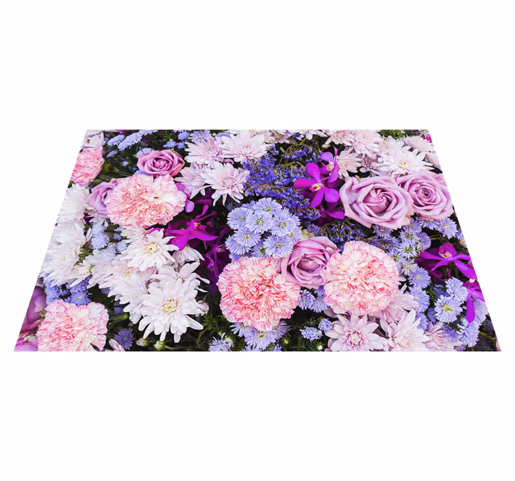 Vinyl tapijt paars bloemen fotobehang - TenStickers