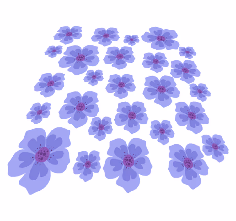 Vinyl tapijt paars paarse bloemen voor cyclus - TenStickers