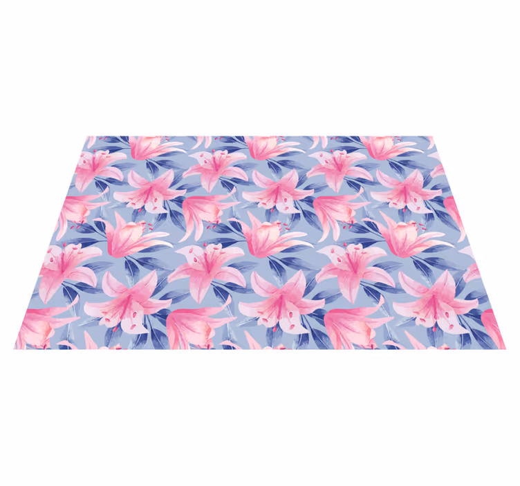 Vinyl tapijt paars aquarel bloemenillustratie - TenStickers