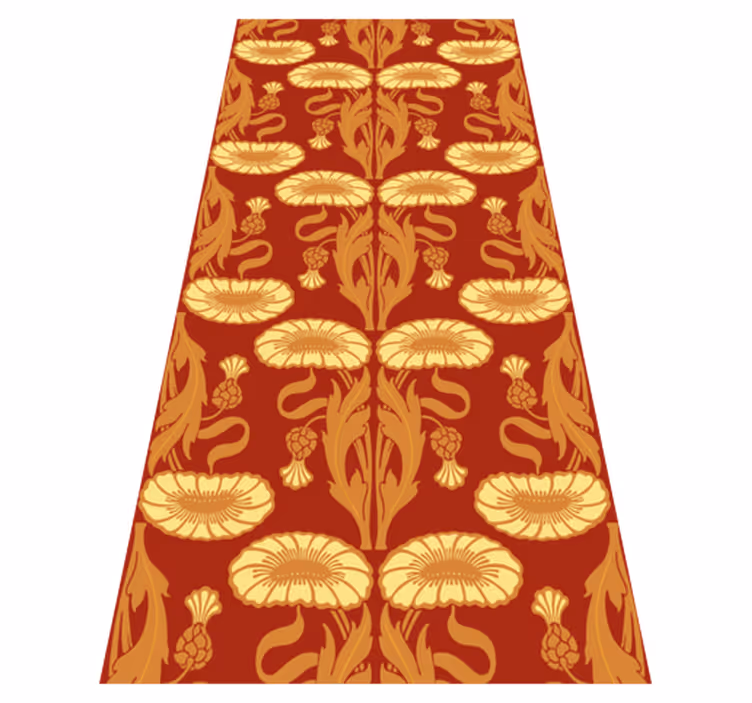 Vinyl tapijt oranje modern stijl ornamentpatroon - TenStickers