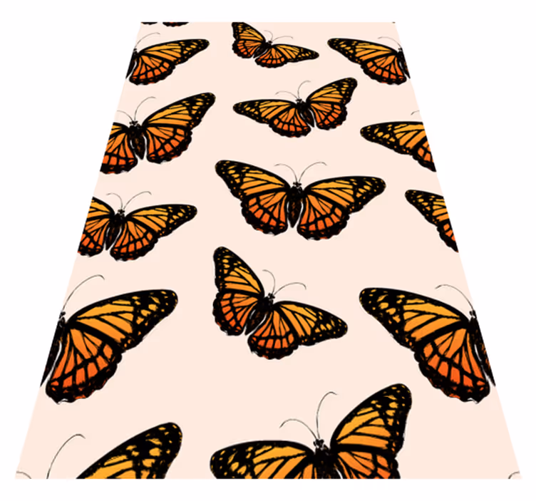 Vinyl tapijt oranje vintage monarch vlindervleugel - TenStickers