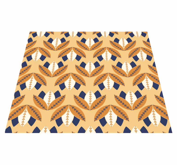 Vinyl tapijt oranje geometrisch stijl behang - TenStickers