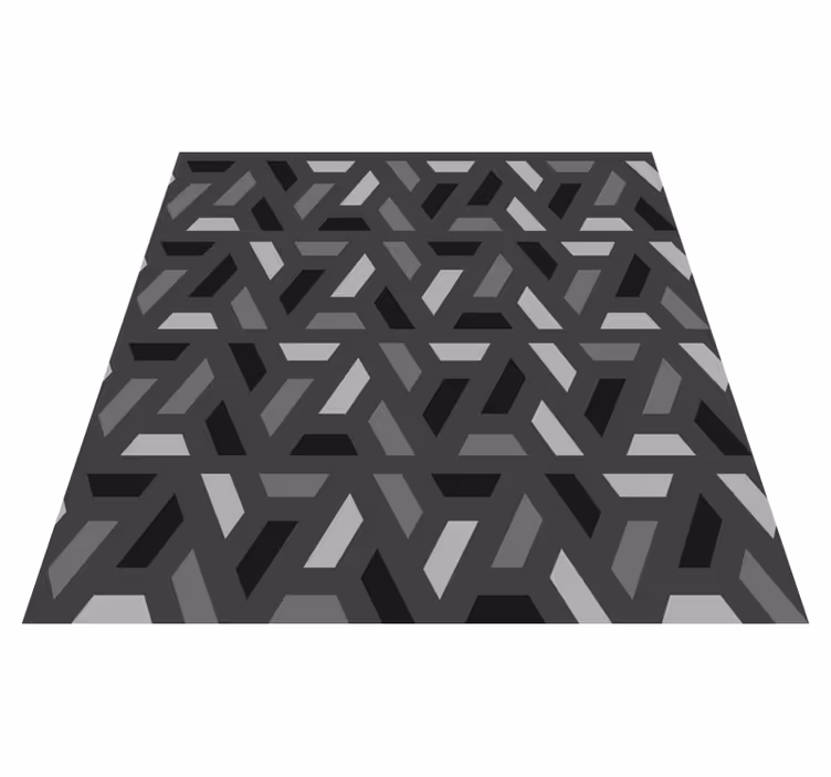 Vinyl tapijt zwart geometrische driehoeken zwarttonen - TenStickers