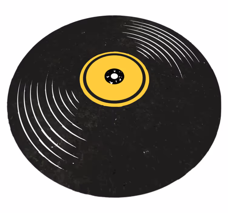 Vinyl tapijt zwart vintage vinyl platen - TenStickers
