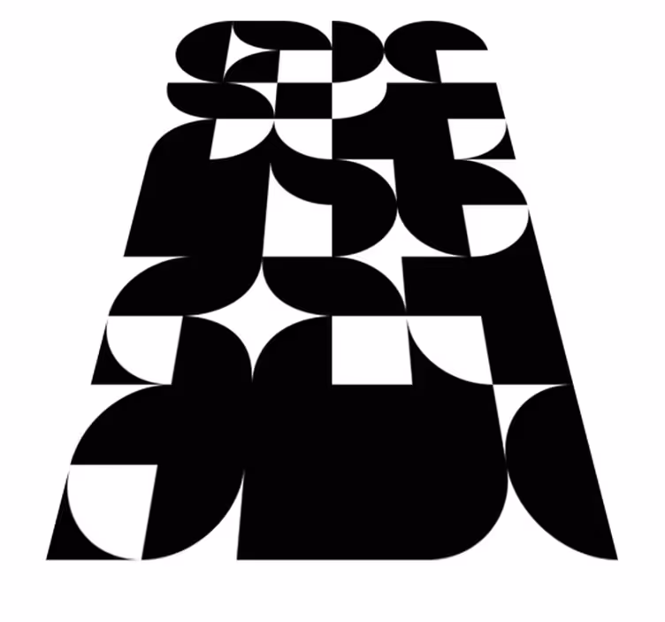 Vinyl tapijt zwart cirkel geometrisch kunstpatroon - TenStickers