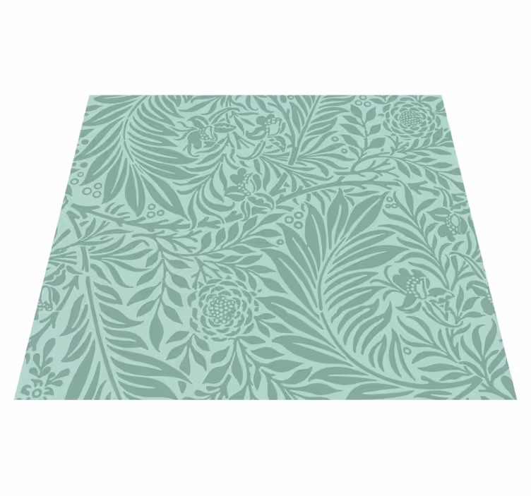 Vinyl tapijt groen mintgroen vintage patroon - TenStickers