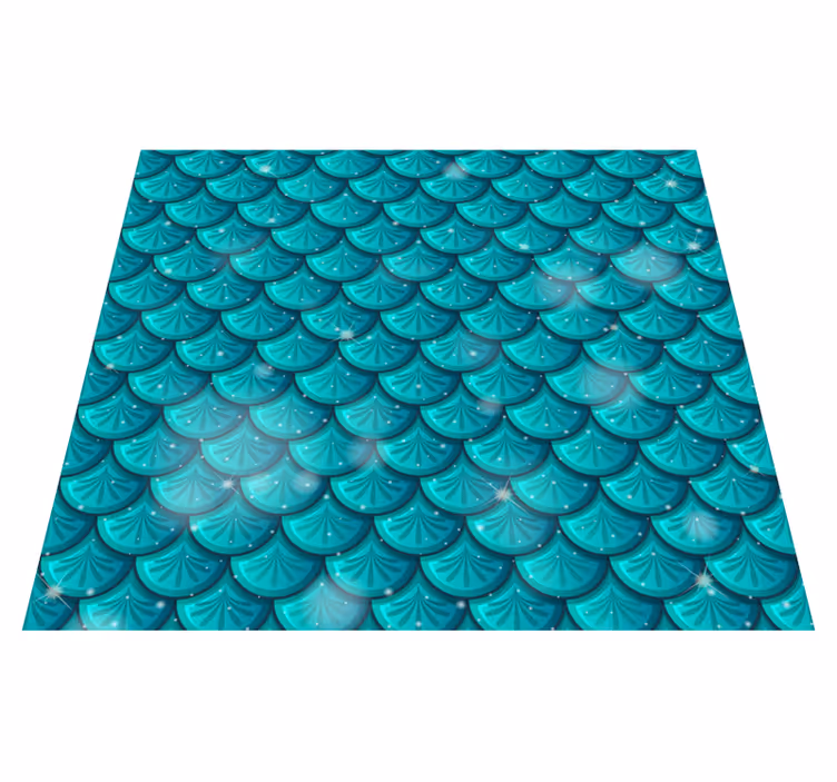 Vinyl tapijt groen zeemeermin blauwe schubben - TenStickers