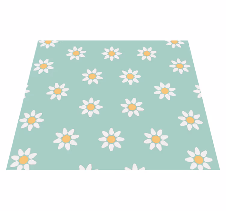 Vinyl tapijt groen kinderdaisy patroon - TenStickers