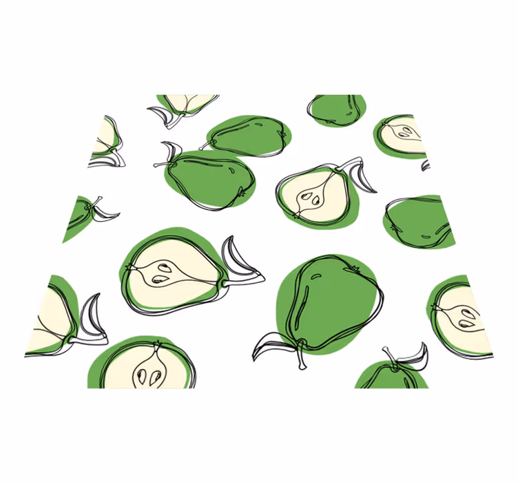 Vinyl tapijt groen peren keukenstickers tegels - TenStickers