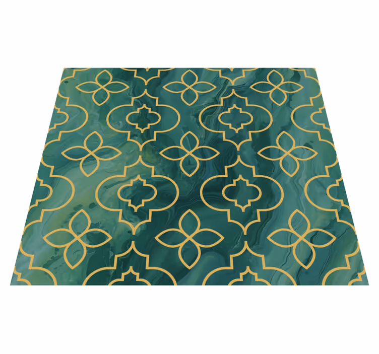 Vinyl tapijt groen turquoise - TenStickers
