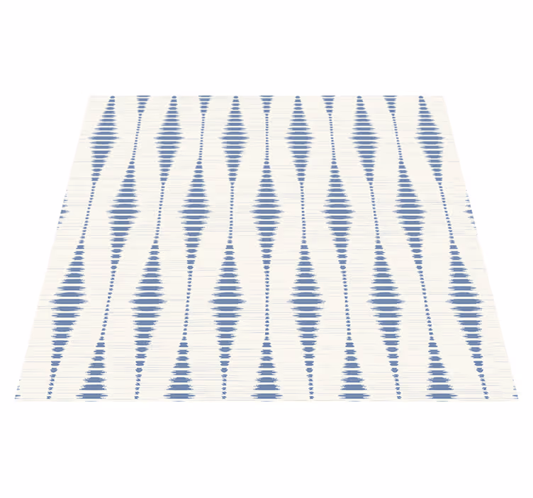 Vinyl tapijt buitenshuis "rabaul ikat" blauw en beige - TenStickers