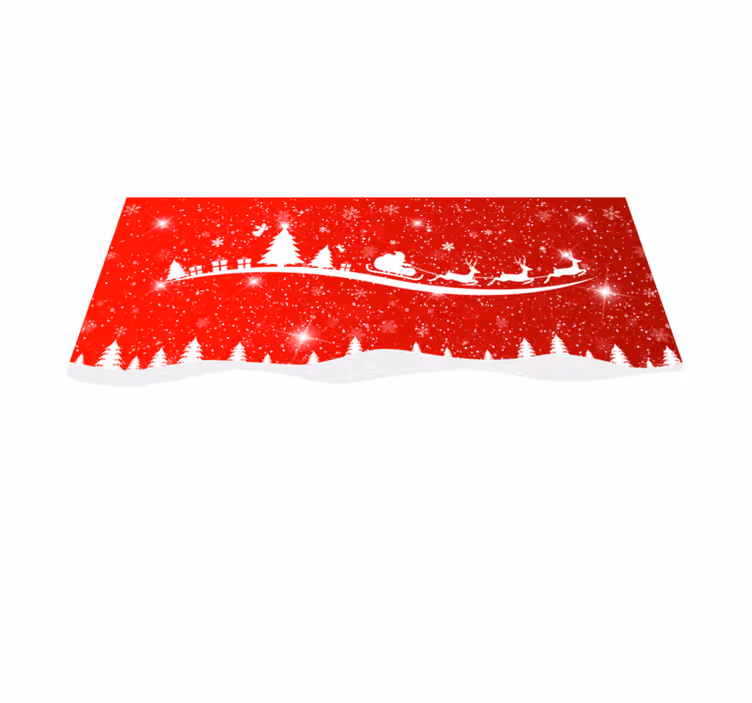 Vinyl tapijt rood kerstgolven - TenStickers