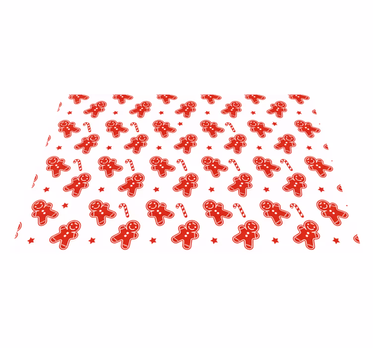 Vinyl tapijt rood kerstkoekjes - TenStickers
