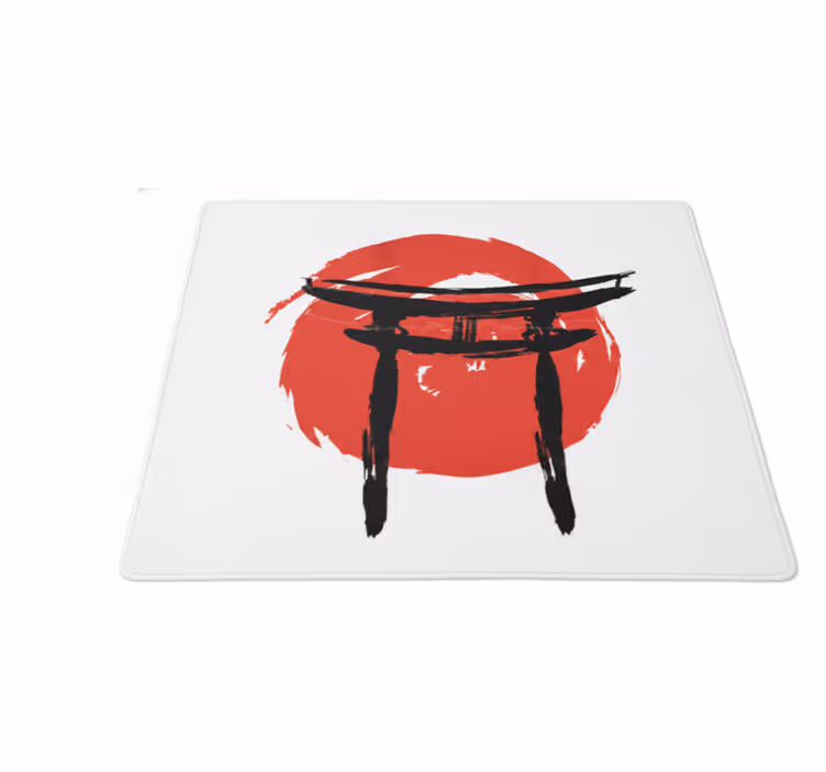 Vinyl tapijt rood japanse geschilderde poort - TenStickers