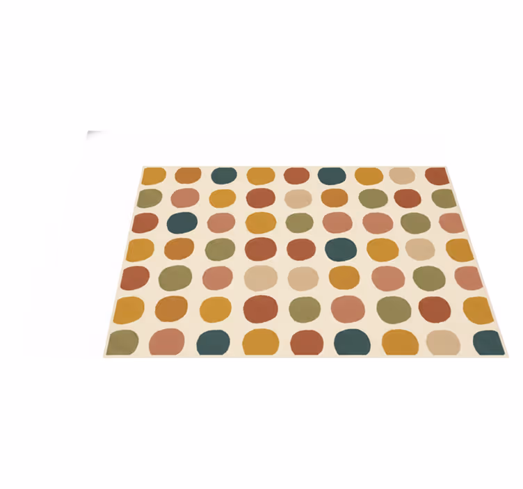 Vinyl tapijt rood met boho kleuren stippenpatroon - TenStickers