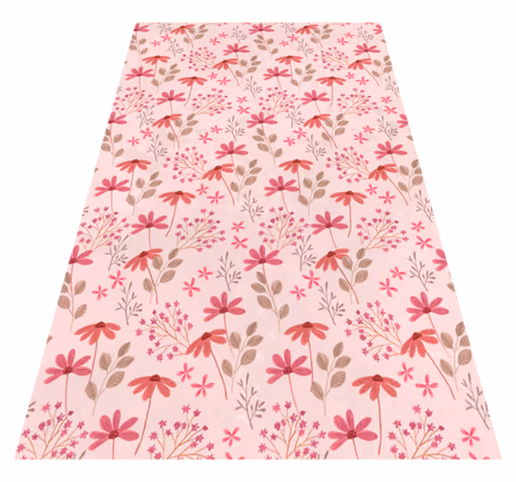 Vinyl tapijt roze met kleine bloemen - TenStickers