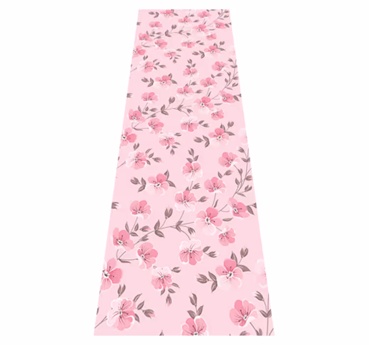 Vinyl tapijt roze schattige roze bloemen - TenStickers