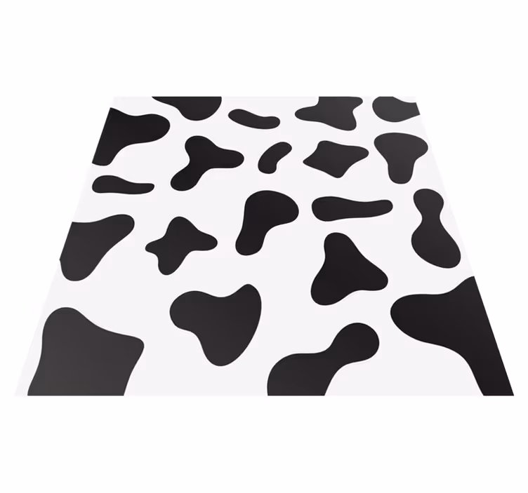 Contrasterend koeienpatroon vinyl vloerkleed dierenprint - TenStickers