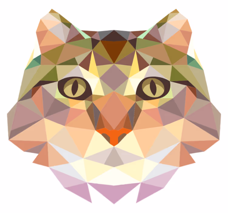 Geometrische katachtige dieren vinyl tapijt - TenStickers