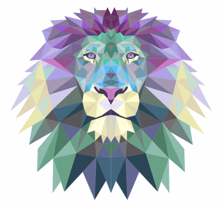Spectaculair leeuwvormig geometrisch vinyl tapijt - TenStickers