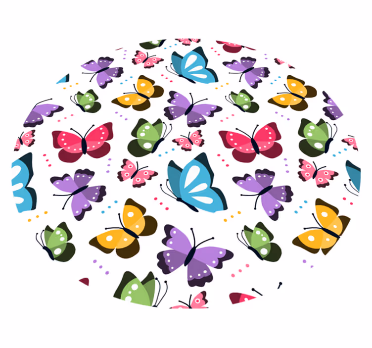 Kleurrijk vlinderpatroon dieren vinyl tapijt - TenStickers