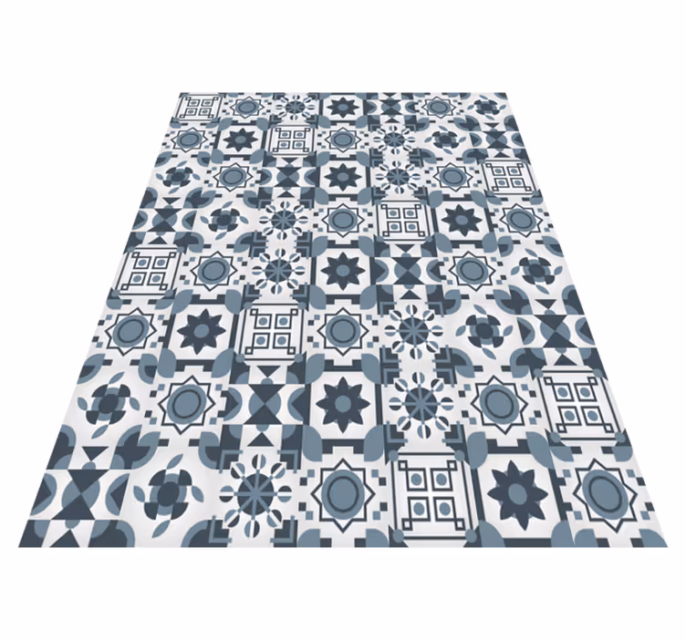 Geometrisch tegelgeïnspireerd patroon vinyl vloerkleed - TenStickers