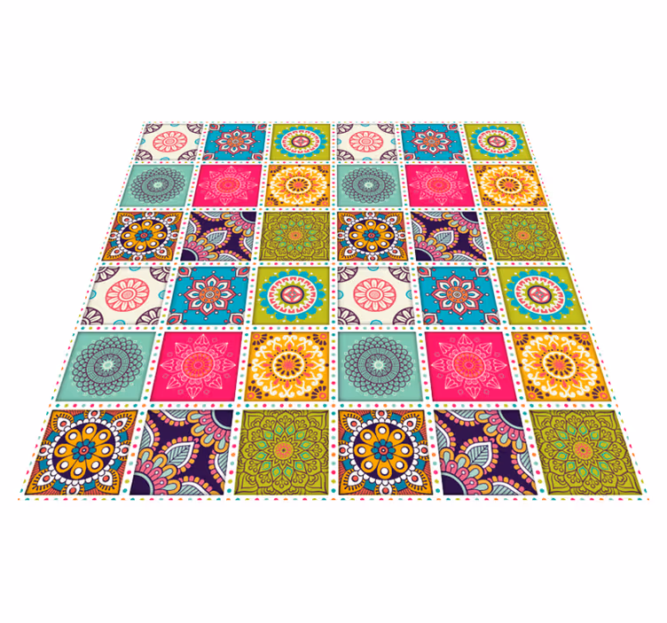 Kleurrijk Mandala Patroon vinyl tapijt - TenStickers