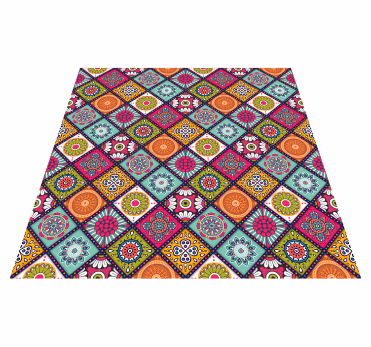 Kleurrijk Mandala Patroon vinyl tapijt - TenStickers
