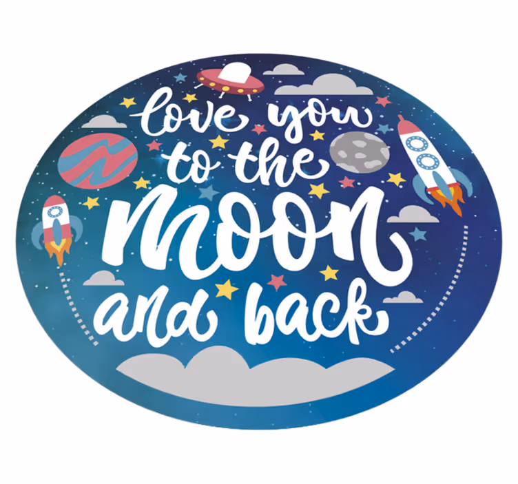 Love you to the moon and back vinyl vloerkleed  - TenStickers
