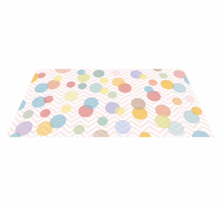 Kleurrijke Polka Dot Chevron Vinyl tapijt kinderen - TenStickers