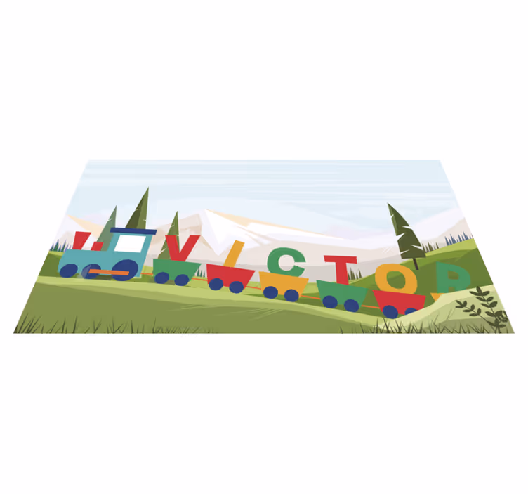 Aangepast Alfabet Trein Thema Vinyl vloerbedekking baby - TenStickers