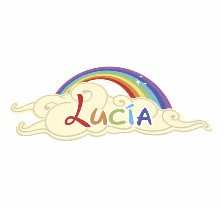 Persoonlijk Regenboogwolkontwerp Vinyl vloerbedekking baby - TenStickers
