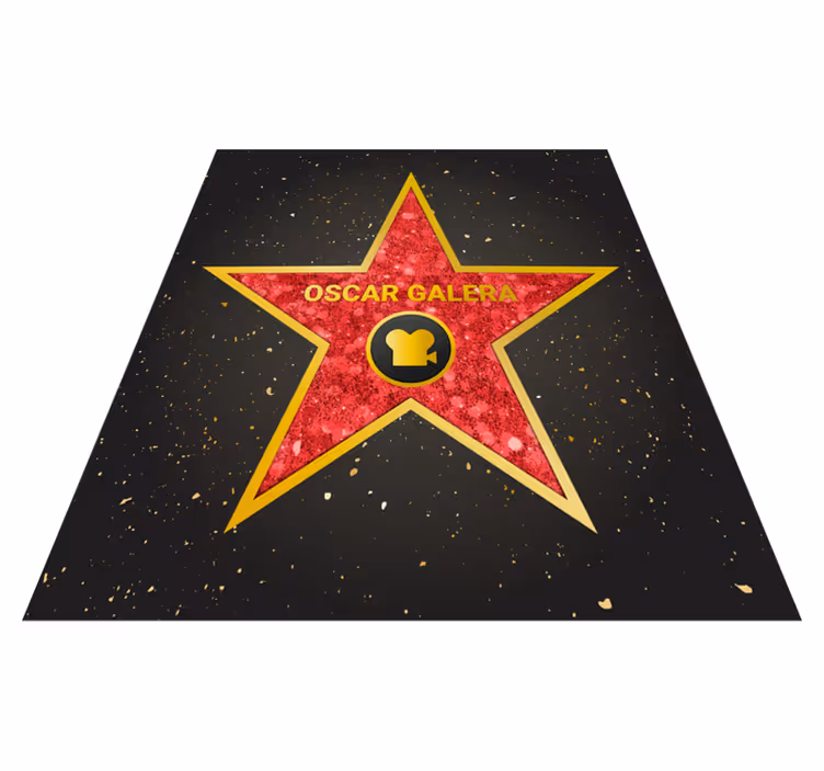 Aanpasbare Hollywood Star vinyl vloerkleed met naam - TenStickers