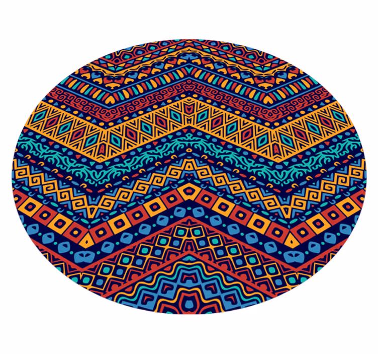 Etnische Patroon Overlap vinyl vloerkleed - TenStickers
