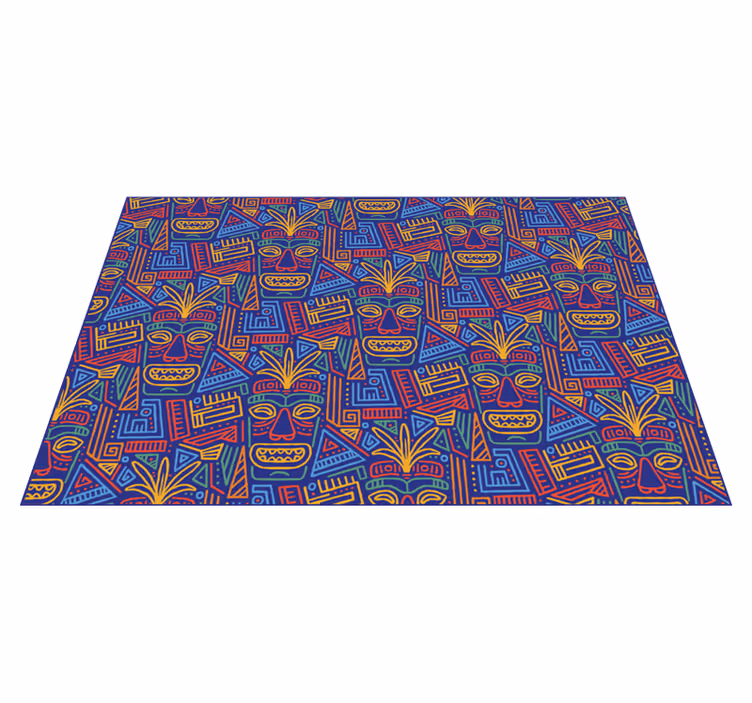 Kleurrijk Mandala Patroon Overlay Etnische Vinyl vloerkleed - TenStickers
