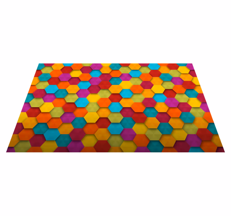 Kleurrijk Zeshoekig Patroon fotobehang geometrisch - TenStickers