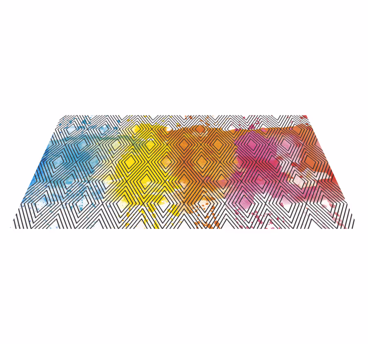 Veelkleurig geometrisch patroon Modern vinyl vloerkleed - TenStickers