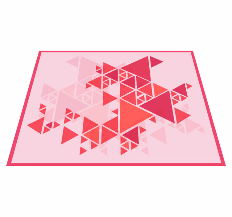 Geometrische Roze Overlappende Driehoeken vinyl vloerkleed - TenStickers