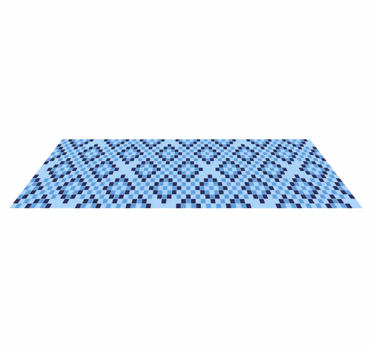 Geometrisch Blauw Pixel Patroon - TenStickers