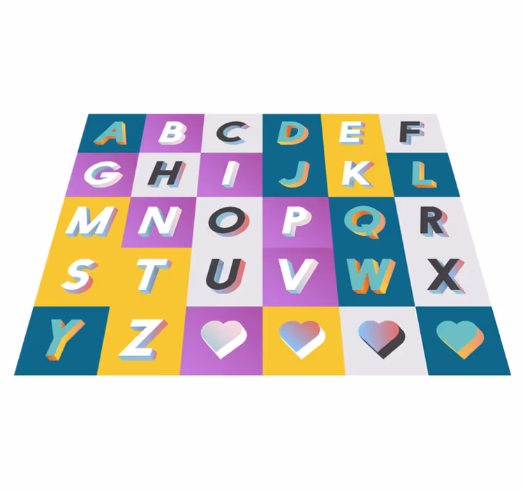 Kleurrijke Alfabet Speelruimte slaapkamer vinyl tapijt - TenStickers