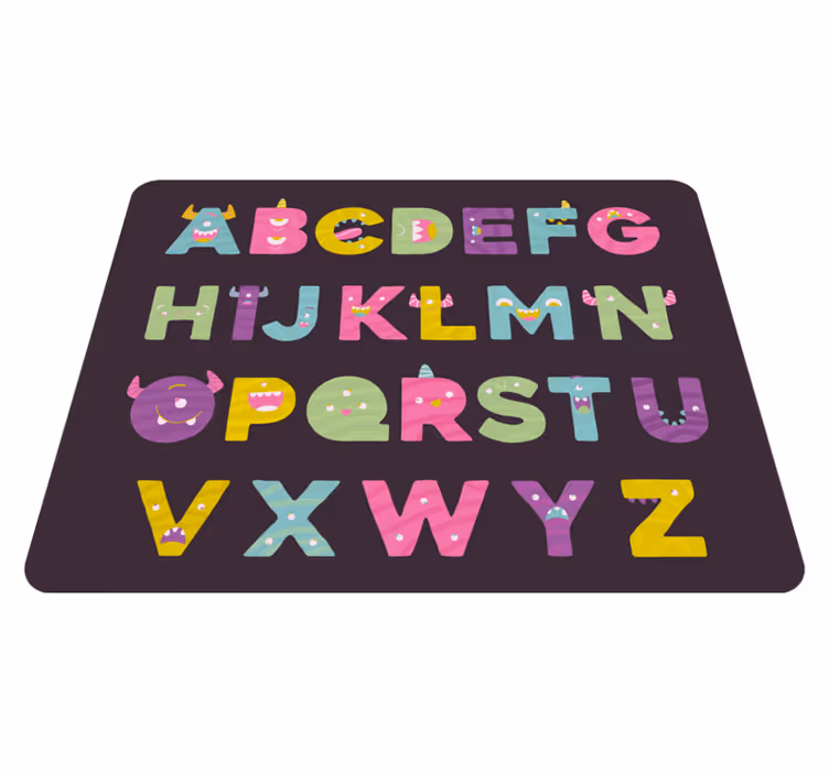 Alfabet Educatief Ontwerp slaapkamer vinyl tapijt - TenStickers