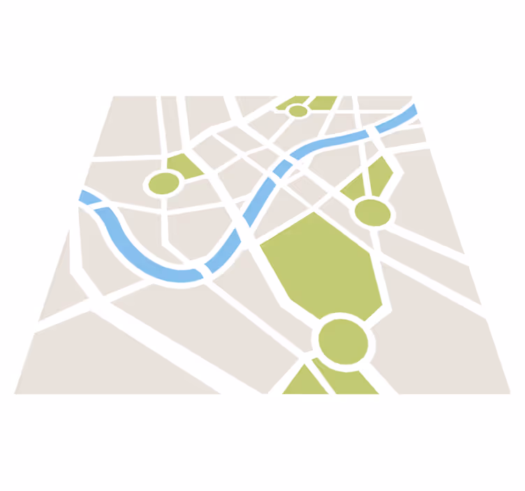 Stadsplattegrond speeltuin vinyl tapijt kind - TenStickers