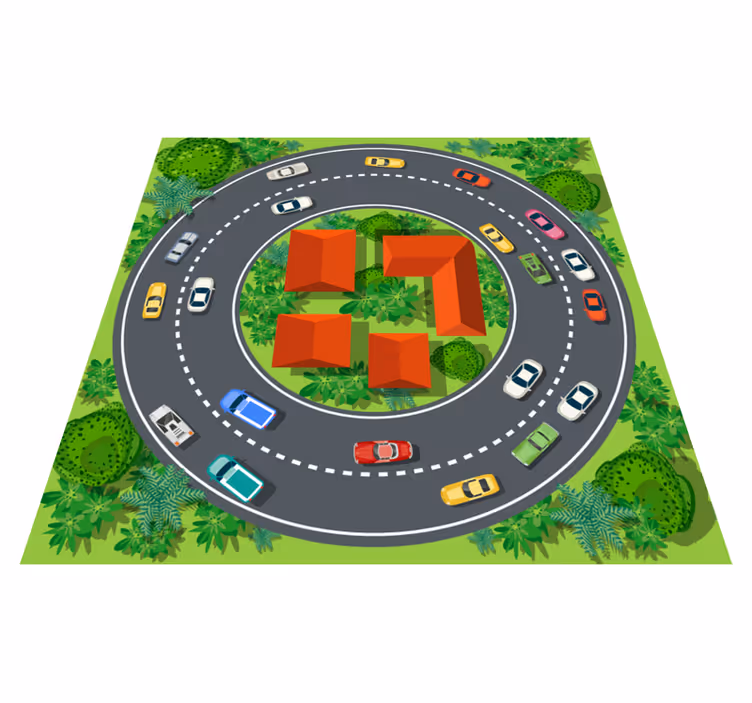Speels circuit vinyl tapijt meer kinderen - TenStickers